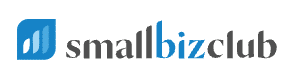 Small Biz Club logo - Blue, black and white